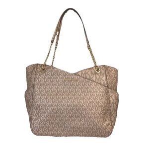 MICHAEL KORS JET SET TRAVEL LARGE CHAIN SHOULDER TOTE BAG PURSE ROSE GOLD